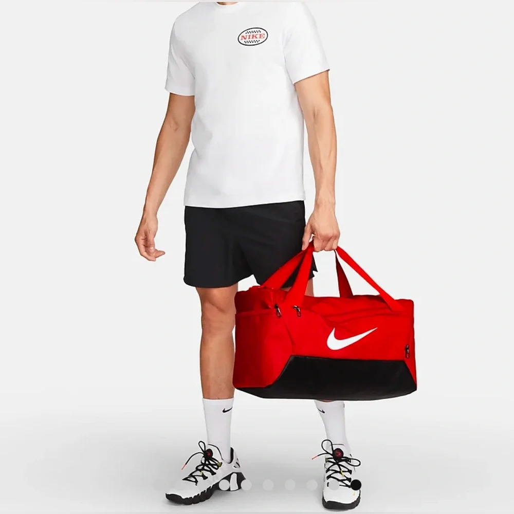 NWT Nike Brasilia Small Training Duffle Bag - Red & Black w/White Check Unisex